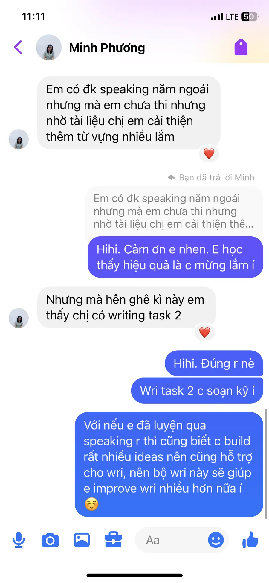 Kết quả Overall MS Chin IELTS 7