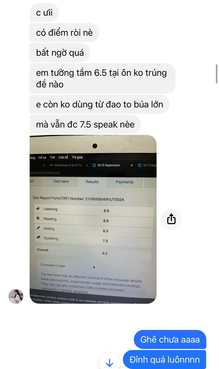 Kết quả Speaking MS Chin IELTS 13